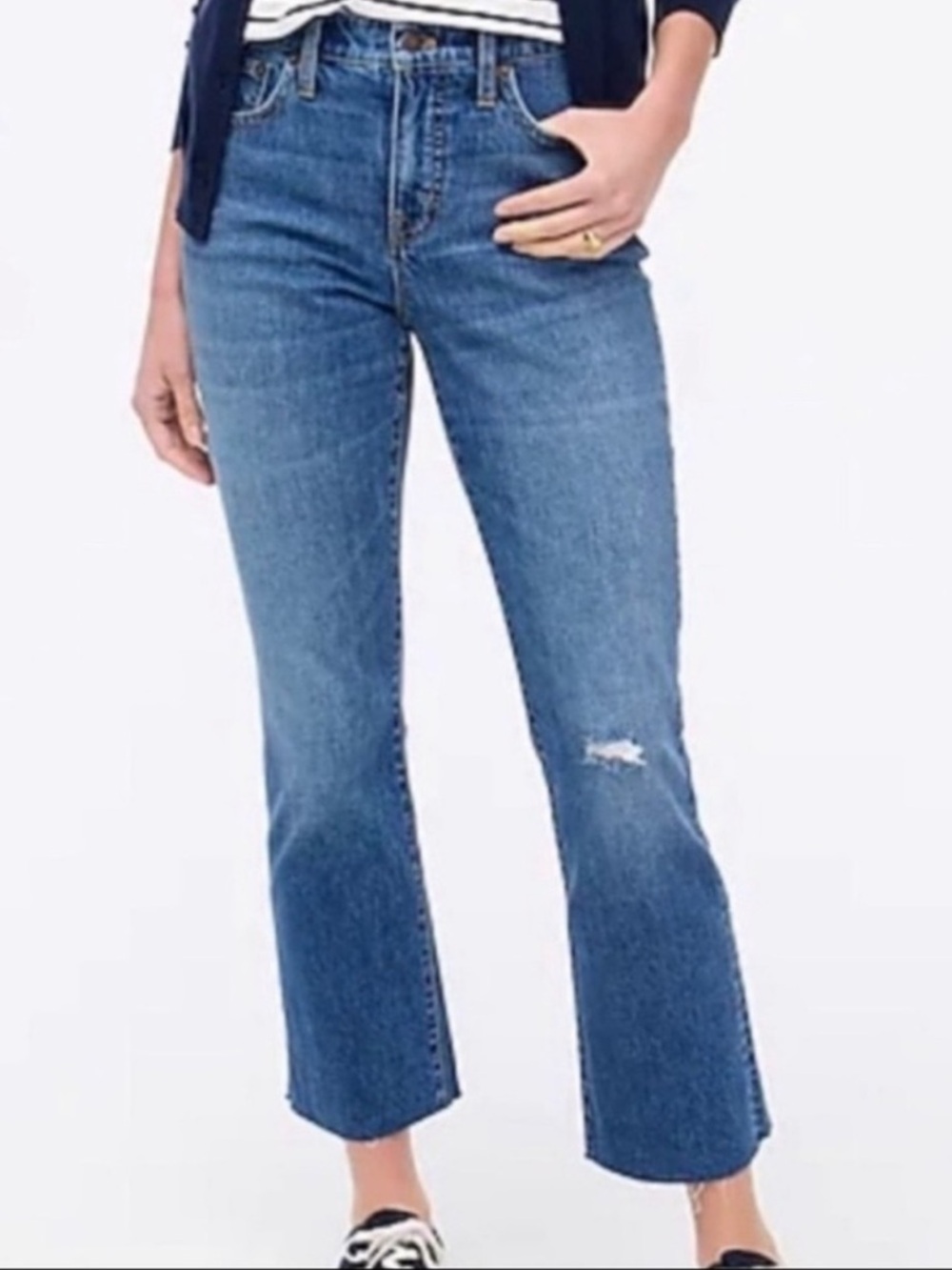 J. Crew Mid-Rise Flare Crop Jeans